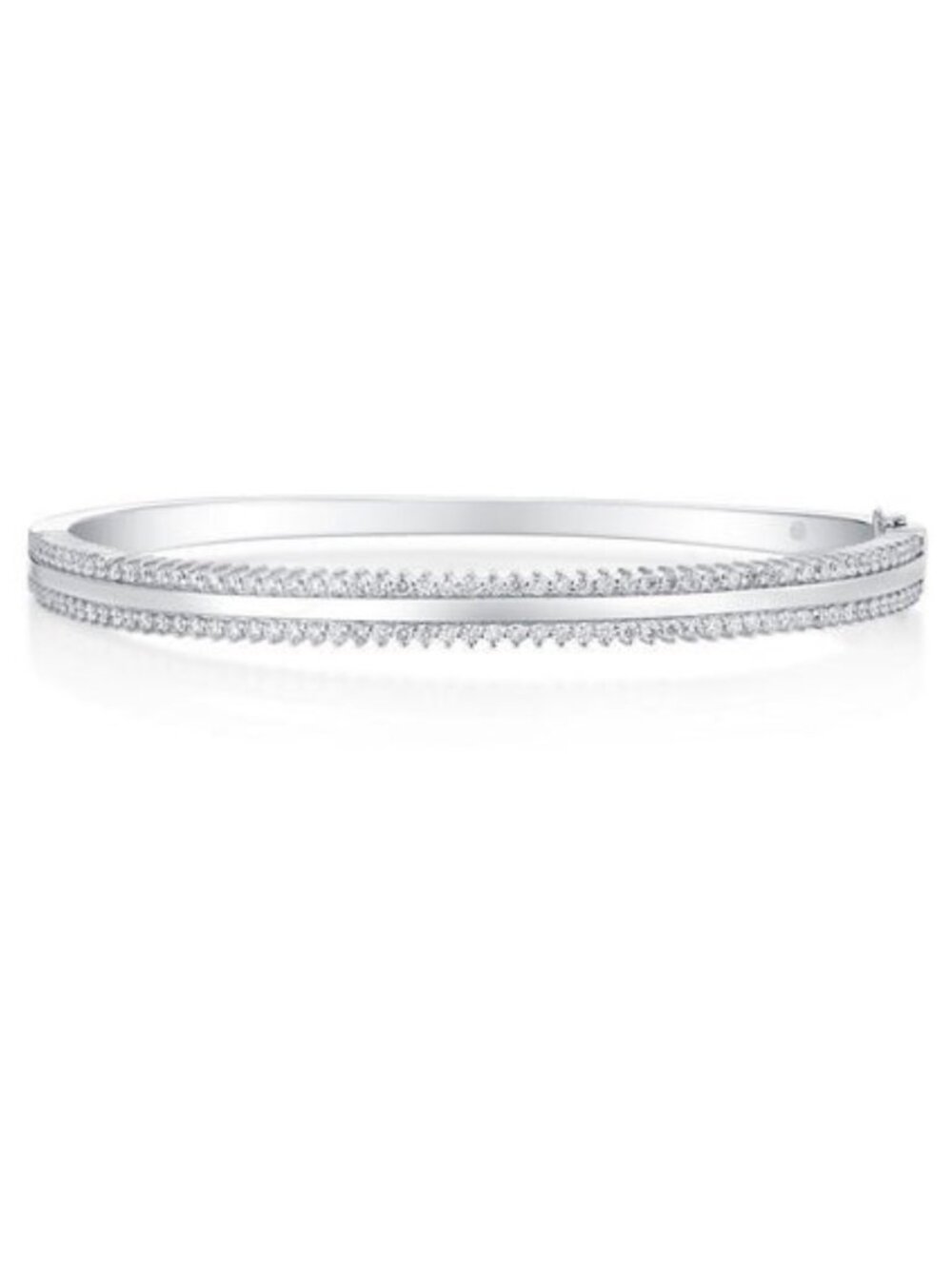 Diamond Arc 14K (or 18k upon request) White Gold Bangle Bracelet